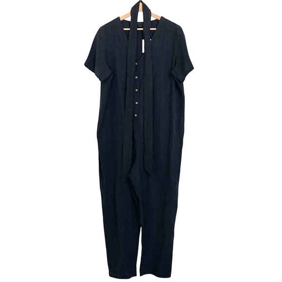 HATCH The Noelle Jumpsuit Maternity Linen Blend Black - Picture 10 of 16